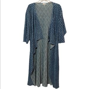 LulaRoe Diamond Pattern Pleated Kimono